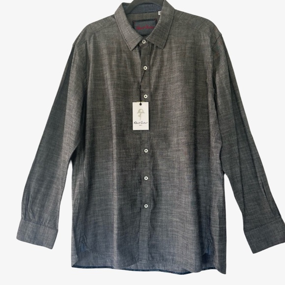 New Vintage Inspired Robert Graham Classic  Glen Falls Button Down Charcoal XL - Picture 1 of 9
